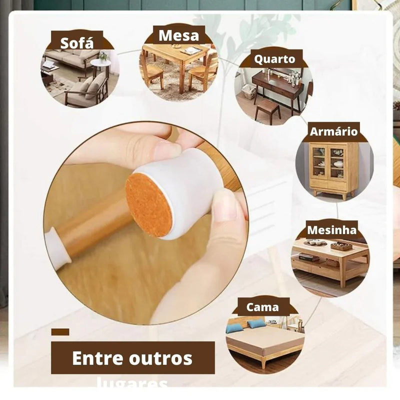 16 Peças - Protetor de Pé de Cadeira - QUEIMA DE ESTOQUE🔥 - ÚLTIMAS UNIDADES NA PROMOÇÃO