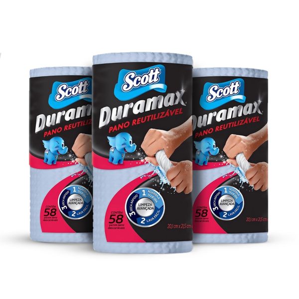 Kit com 3 Panos Duramax Scott – Multiuso Reutilizável